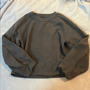 Abercrombie & Fitch Black Crew Neck Puff Sleeve Sweatshirt